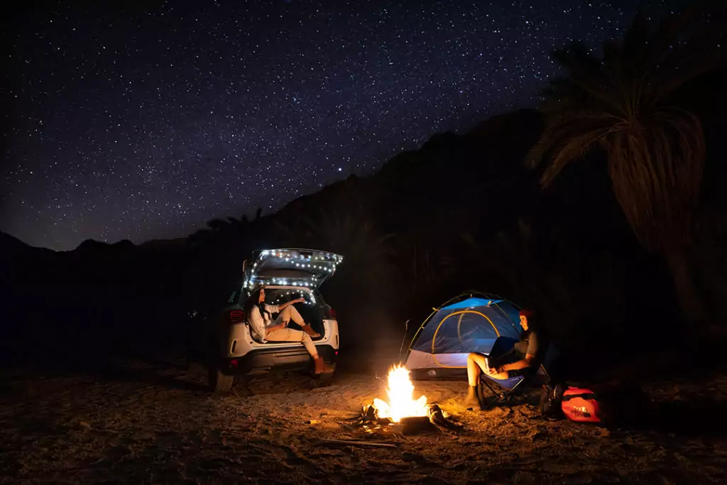 Cool night camping